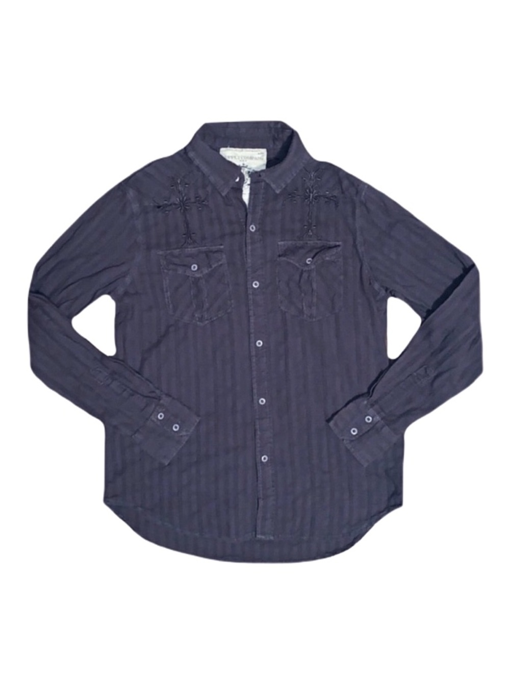 SUPPLY COMPANY Men's Blue Button Down Long Sleeve Top Large